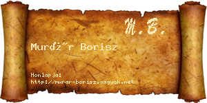 Murár Borisz névjegykártya